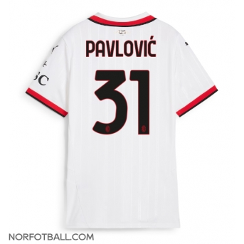 Billige Fotballdrakt AC Milan Strahinja Pavlovic #31 Replika Bortedrakt Dame 2024-25 Kortermet